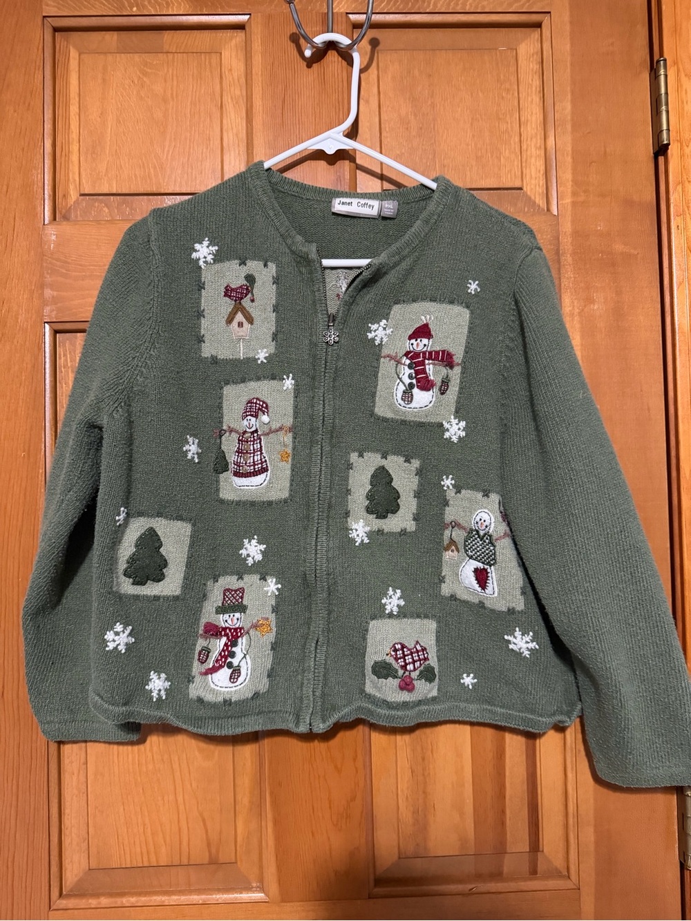 Vintage Croft & barrow Christmas holiday winter sweater zip up PXL